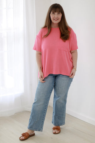 Ready for Anything Basic Top in Salmon