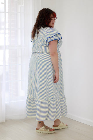 Have It Your Way Striped Maxi Dress in Ocean Blue
