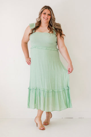 Meant to Dance Smocked Dress in Seaphoam