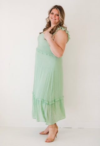 Meant to Dance Smocked Dress in Seaphoam