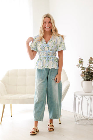 Soft Serenity Floral Blouse
