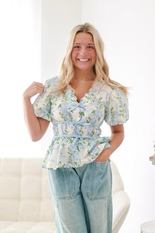 Soft Serenity Floral Blouse