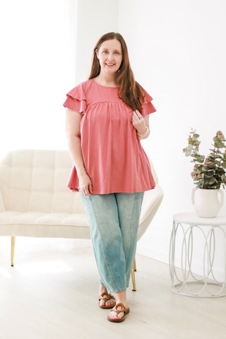 Fresh as Spring Basic Top in Boho Red