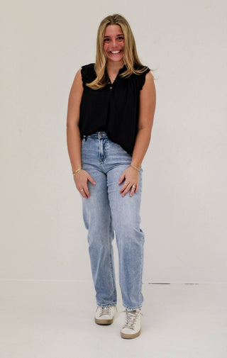 Ruffle Me That Blouse in Black