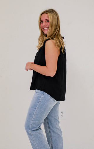 Ruffle Me That Blouse in Black