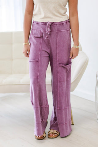 Do You Need Me Wide Leg Pants in Grape