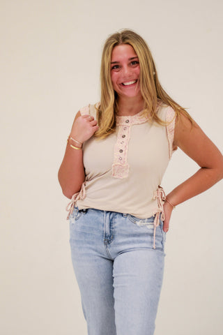 Between You & Me Tank in Oatmeal