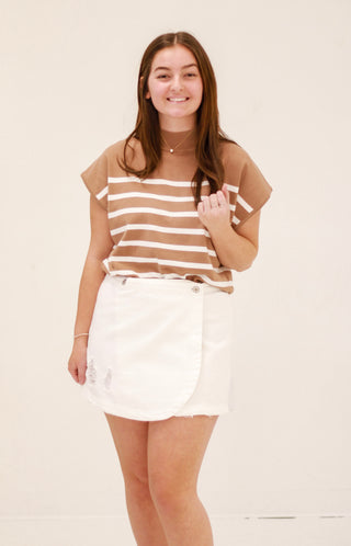 Call Me Classic in Mocha/White Stripe