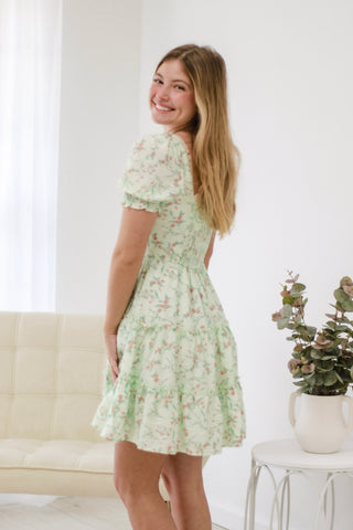 Garden Variety Floral Dress in Mint