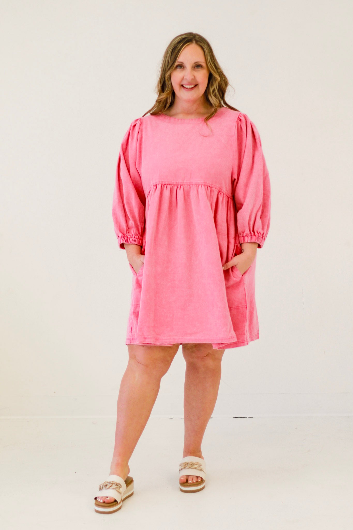 Daily Denim Dress in Pink