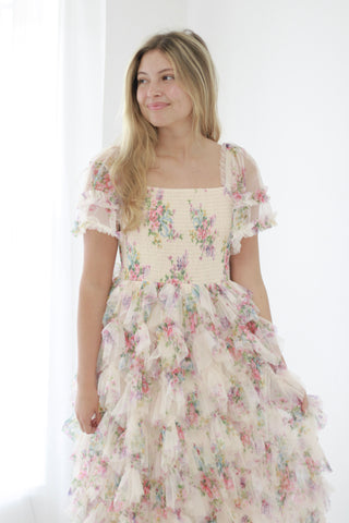 Enchanted Garden Floral Midi Dress