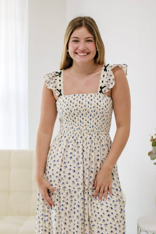 Flirty Floral Dress in Blue