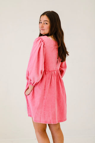 Daily Denim Dress in Pink