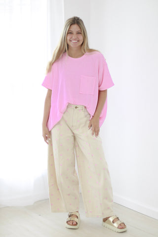 Ready for Anything Basic Top in Pink Berry