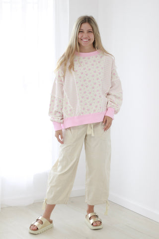 Forever & Ever Pink Floral Pullover