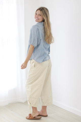 Life is Fun Chambray Blouse