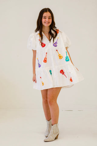 Play Me a Song Sequins Guitar Dress