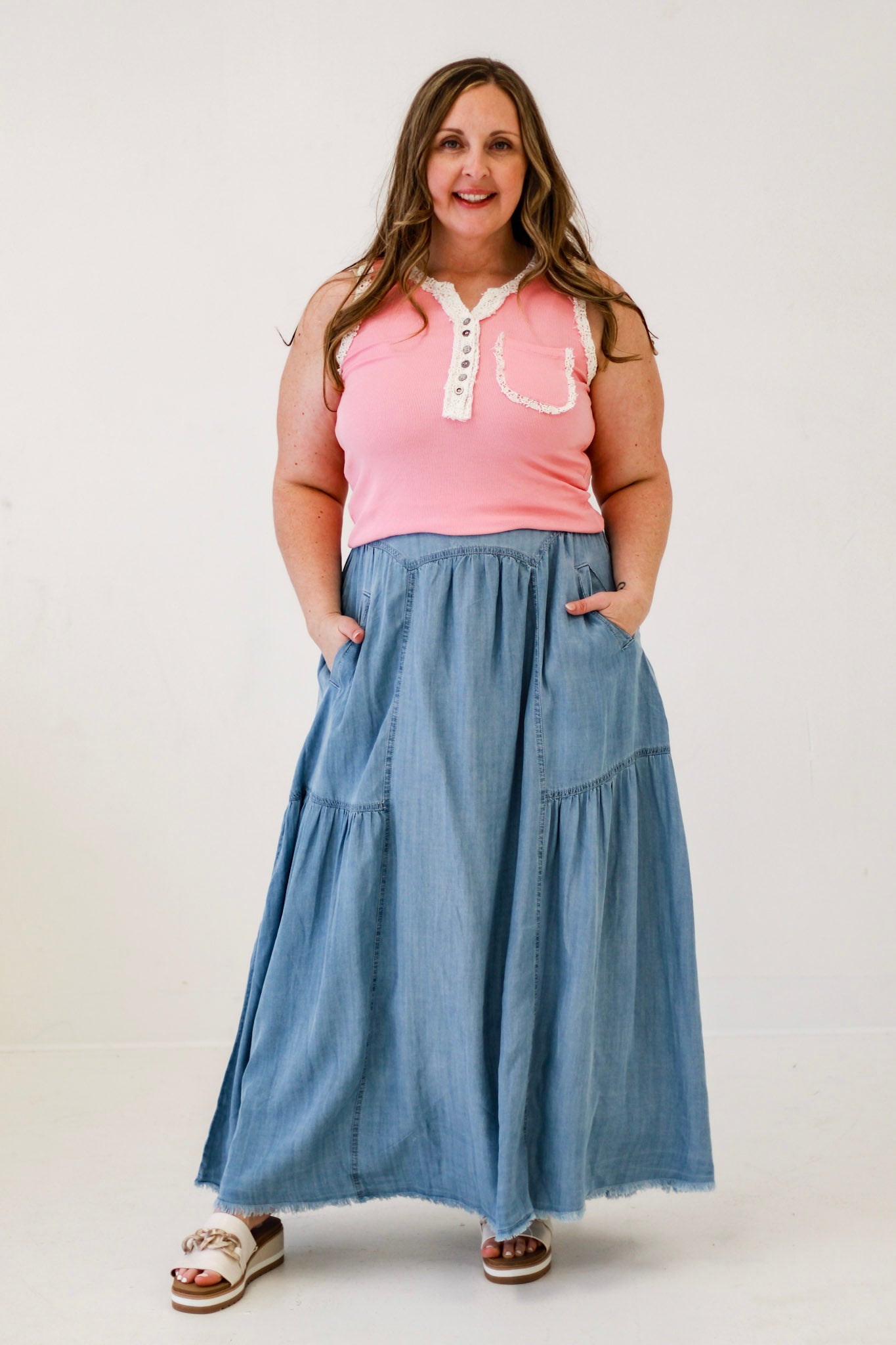 Here With Me Denim Skirt