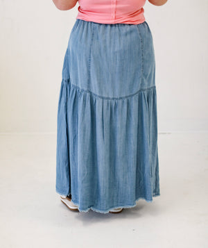 Here With Me Denim Skirt