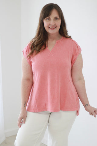 Easy to Love Coral Casual Top