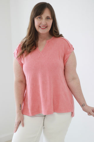 Easy to Love Coral Casual Top
