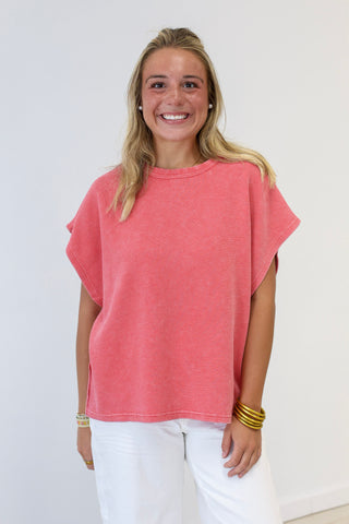 Everyday Style Ribbed Top in Boho Red