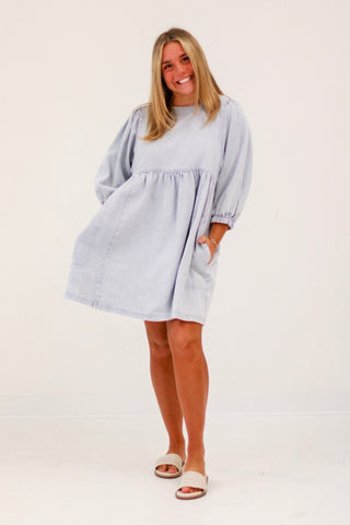 Daily Denim Dress in Blue