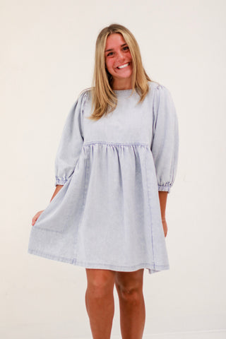Daily Denim Dress in Blue