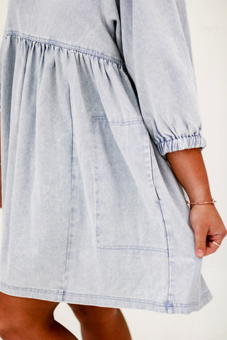 Daily Denim Dress in Blue