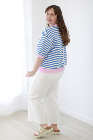 Good Vibrations Blue/Pink Striped Tee