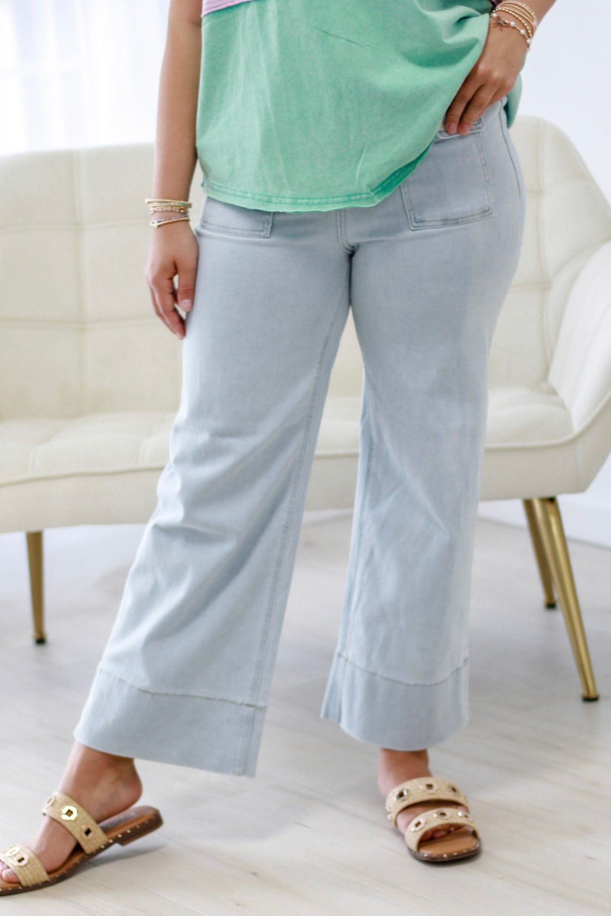 The It Girl Cropped Wide Leg Jeans