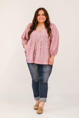 Spotted by You Mauve Blouse