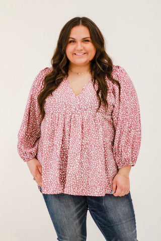 Spotted by You Mauve Blouse