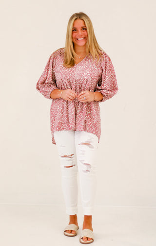 Spotted by You Mauve Blouse