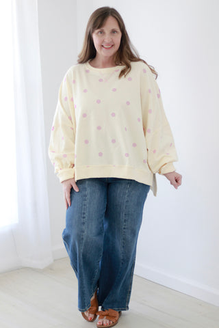 Love That for You Pink Polka Dot Pullover