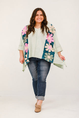 Hey Daisy Washed Patchwork Oversized Top by Oli & Hali