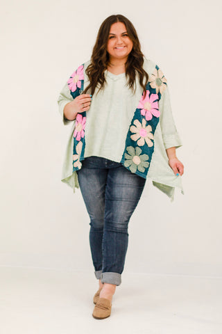 Hey Daisy Washed Patchwork Oversized Top by Oli & Hali