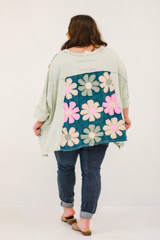 Hey Daisy Washed Patchwork Oversized Top by Oli & Hali