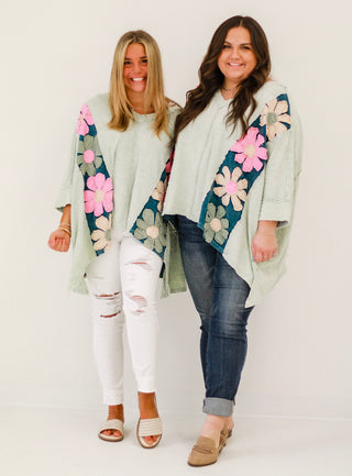 Hey Daisy Washed Patchwork Oversized Top by Oli & Hali