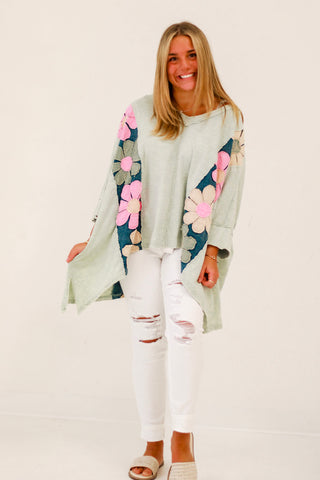 Hey Daisy Washed Patchwork Oversized Top by Oli & Hali