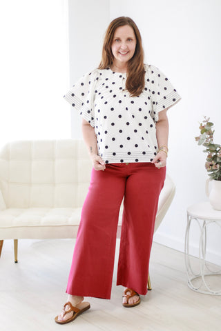 From Around Here Polka Dot Blouse