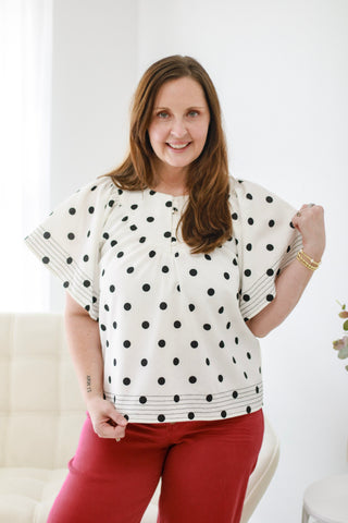From Around Here Polka Dot Blouse