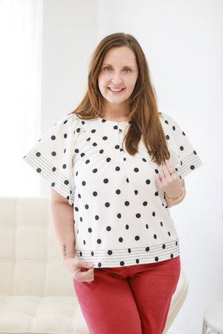 From Around Here Polka Dot Blouse