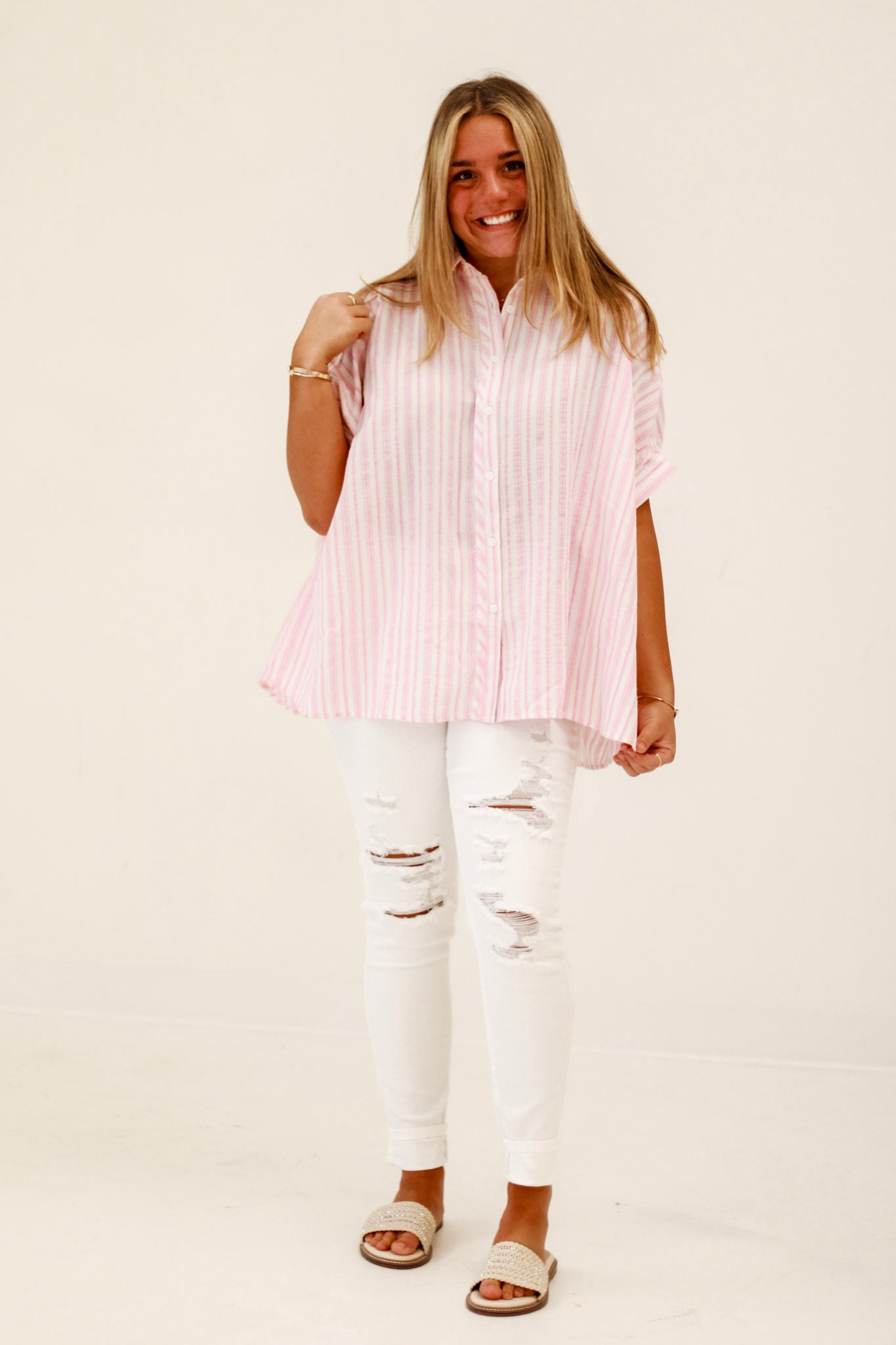 Must Be Fate Striped Blouse