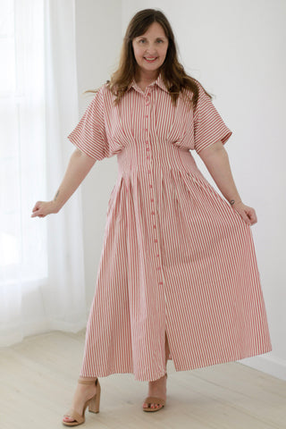 City Lights Midi Dress in Red