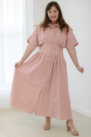 City Lights Midi Dress in Red