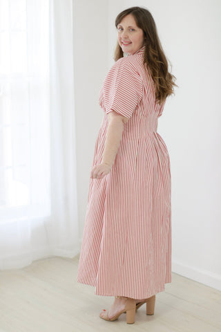 City Lights Midi Dress in Red