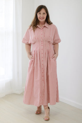 City Lights Midi Dress in Red