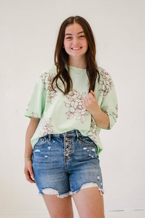 Bound to Blossom Mint Top
