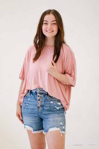 Soft as Butter Top in Faded Coral